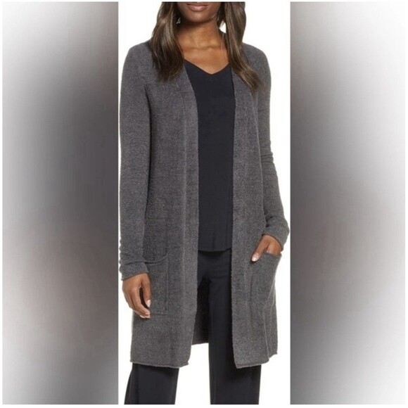 Barefoot Dreams CozyChic Ultra Lite® Long Cardigan gray size Large - Picture 1 of 8
